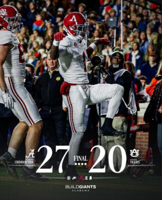 Alabama Crimson Tide vs Auburn Tigers 2025 Iron Bowl Champions Score