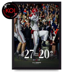 Iron Bowl Champions 2025 Alabama Crimson Tide vs Auburn Tigers Score Home Decor Poster Canvas