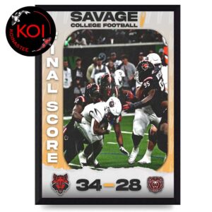 Arkansas State Red Wolves Football 2025 Champions Xbox Bowl Score Home Decor Poster Canvas