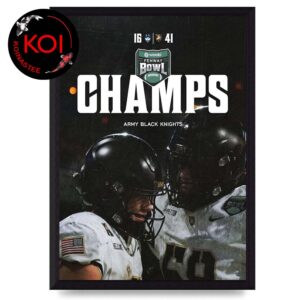 Army Black Knights Football 2025 Champions Wasabi Fenway Bowl Score Home Decor Poster Canvas