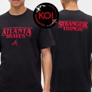 Atlanta Braves Stranger Things Logo Lockup Two Sided T-Shirt