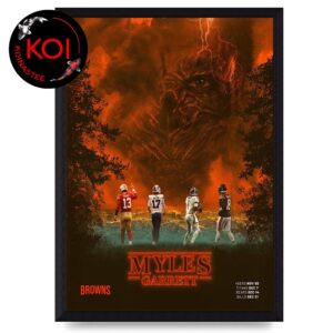Cleveland Browns Stranger Things 2025 Mylers Garrett NFL Home Decor Poster Canvas