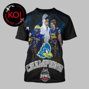 Delaware Fightin Blue Hens Football 2025 First Champions 68 Ventures Bowl All Over Print T-Shirt