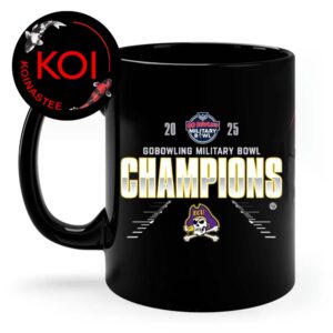 East Carolina Pirates Football 2025 Champions Go Bowling Military Bowl Ceramic Cup Mug