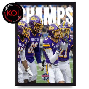 East Carolina Pirates Football 2025 Champions Go Bowling Military Bowl Home Decor Poster Canvas