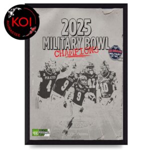 East Carolina Pirates Football Champions 2025 Go Bowling Military Bowl Home Decor Poster Canvas