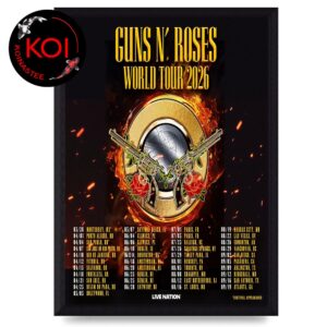 Guns N’ Roses 2026 World Tour Dates Home Decor Poster Canvas