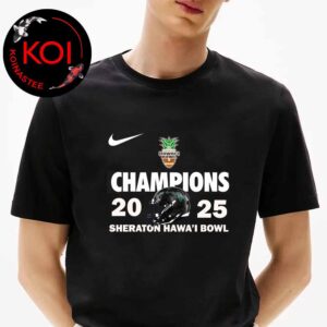 Hawaii Rainbow Warriors Football 2025 Champions Sheraton Hawaii Bowl Helmet Unisex T-Shirt Hoodie Long Sleeve