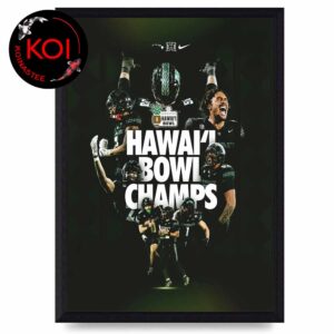 Hawaii Rainbow Warriors Football 2025 Champions Sheraton Hawai’i Bowl Home Decor Poster Canvas