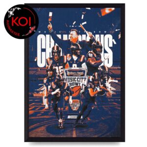 Illinois Fighting Illini Football 2025 Champions Liberty Mutual Music City Bowl Home Decor Poster Canvas