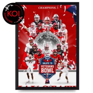 Jacksonville State Gamecocks Football 2025 Champions IS4S Salute To Veterans Bowl Home Decor Poster Canvas