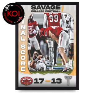 Jacksonville State Gamecocks Football 2025 Champions IS4S Salute To Veterans Bowl Score Home Decor Poster Canvas