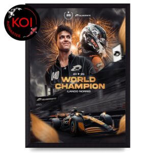 Lando Norris 2025 Fomula 1 World Champions WDC Title Home Decor Poster Canvas