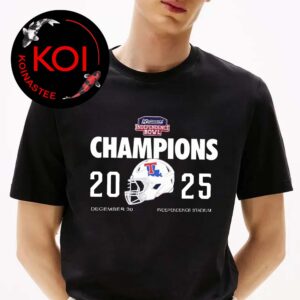 Louisiana Tech Bulldogs Football 2025 Champions Radiance Technologies Independence Bowl Helmet Unisex T-Shirt