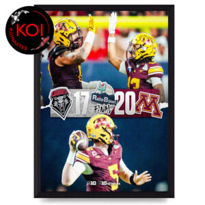 Minnesota Golden Gophers Football 2025 Champions Rate Bowl Score Home Decor Poster Canvas