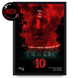 New England Patriots Stranger Things 2025 NFL First To Ten Home Decor Poster Canvas