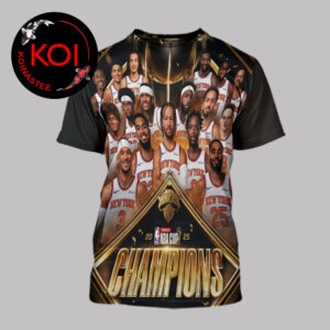 New Yorks Knicks 2025 Champions NBA Cup Emirates All Over Print T-Shirt