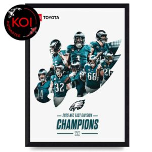 Philadelphia Eagles 2025 NFC East Division Champions Home Decor Poster Canvas