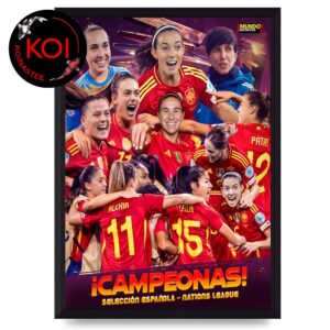Spain Campeon Women Nations League Champions 2025 Home Decor Poster Canvas
