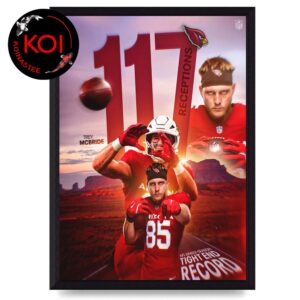 Trey McBride Most Catches In A Season 117 Receptions Home Decor Poster Canvas
