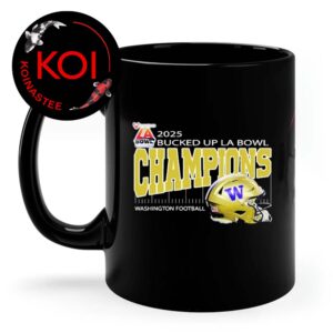 Washington Huskies Football 2025 Champions Bucked Up LA Bowl Hosted By Gronk Helmet Ceramic Mug Cup