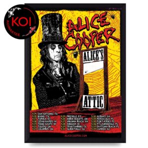 Alice Cooper 2026 Alice’s Attic Tour Dates Home Decor Poster Canvas