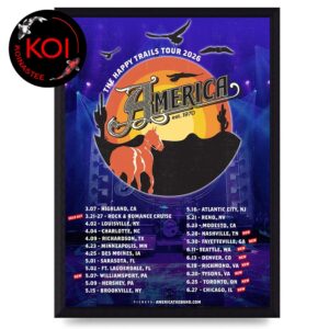 America Band 2026 The Happy Trail Tour Date AT40 Home Decor Poster Canvas