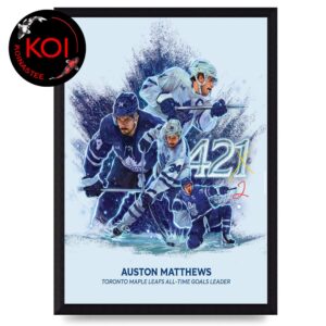 Auston Matthews Toronto Maple Leafs All Time Goal Leader 421 Home Decor Poster Canvas