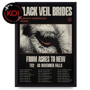 Black Veil Brides 2026 From Ashes To New North America Tour Dates Home Decor Poster Canvas