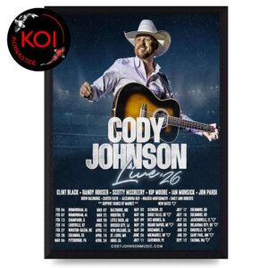 Cody Johnson 2026 Live Tour Dates Home Decor Poster Canvas