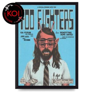 Foo Fighters Los Angeles Kia Forum 2026 January 14th Home Decor Poster Canvas