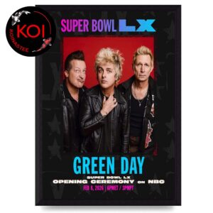 Green Day Super Bowl LX 2026 February 8th Home Decor Poster Canvas