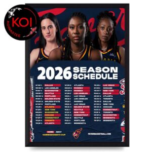 Indiana Fever 2026 Season Schedule WNBA Home Decor Poster Canvas
