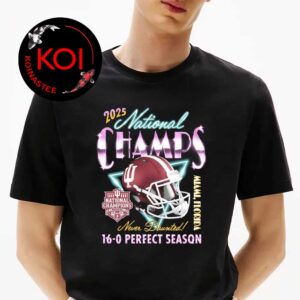 Indiana Hoosier Football Never Daunted Parfect Season 2025 2026 CFP National Champions Helmet Unisex T-Shirt