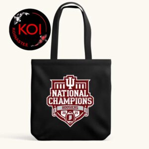 Indiana Hoosiers Football Shield 2025 2026 National Champions College Football Playoff Tote Bag