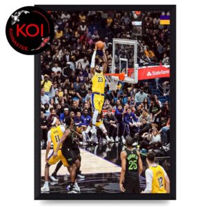 Lebron James Jump High Los Angeles Lakers vs New Orleans Pelicans 2026 Home Decor Poster Canvas