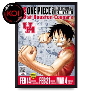 One Piece Houston Cougars 2026 US College Basketball Voyage Home Decor Poster Canvas