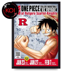 One Piece Rutgers Scarlet Knights 2026 US College Basketball Voyage Home Decor Poster Canvas