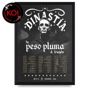 Peso Pluma 2026 DINASTIA Tour Dates Home Decor Poster Canvas