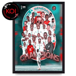 SENEGAL 2025 AFCON Champions Le Senegal Est champion d’Afrique Pour La 2 Fois Home Decor Poster Canvas