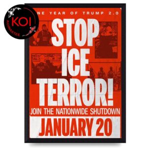 Stop Ice Terror Join The Nationwide Shutdown January 20 2026 Poster Canvas