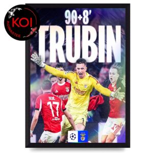 Trubin Goalkeeper Head Score Into Benfica Playoff Champions League Home Decor Poster Canvas