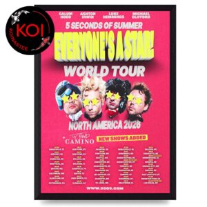 5 Second Of Summer 2026 Tour Everyones A Star North America World Tour Dates Home Decor Poster Canvas