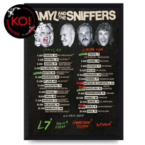 Amyl And The Sniffers 2026 Tour Dates USA Canada Europe UK Home Decor Poster Canvas