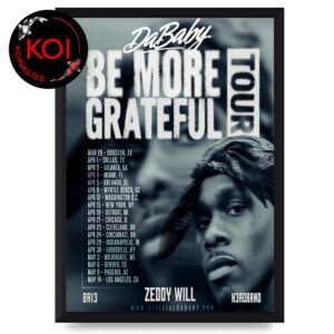 DaBaby 2026 Tour Dates Be More Grateful Home Decor Poster Canvas