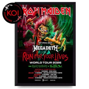 Iron Maiden Run For Lives World Tour 2026 Australia New Zealand Home Decor Poster Canvas