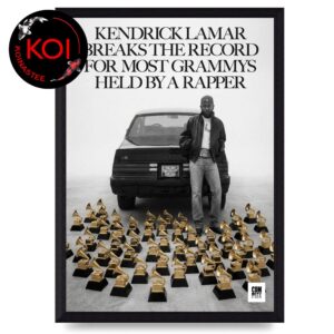 Kendrick Lamar Grammy 2026 The Most Winningest Rapper In History Home Decor Poster Canvas