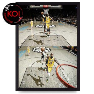 Lebron James Dunk 2026 NBA Los Angeles Lakers vs Brooklyn Nets Home Decor Poster Canvas