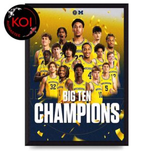 Michigan Wolverines Men’s Basketball 2026 Outright Big Ten Regular Champions Home Decor Poster Canvas