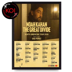 Noah Kahan 2026 The Great Didivde North American Tour Dates Home Decor Poster Canvas